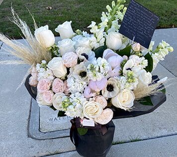 Flower arrangment made in Westminster, CA, Orange County, by Bolsa Florist, product is called Countryside - Wrapped Vase