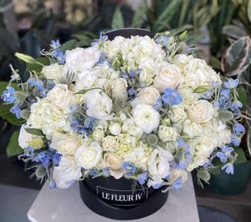 Flower arrangment made in Westminster, CA, Orange County, by Bolsa Florist, product is called Soft Seabreeze - Flower Box