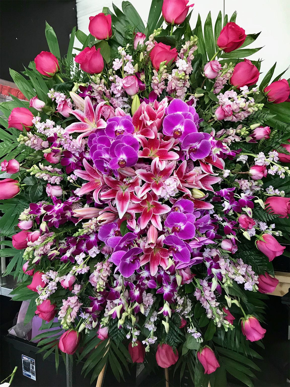 Funeral Arrangment made in Westminster, CA, Orange County, by Bolsa Florist, product is called Roselyn-Condolences-Funeral
