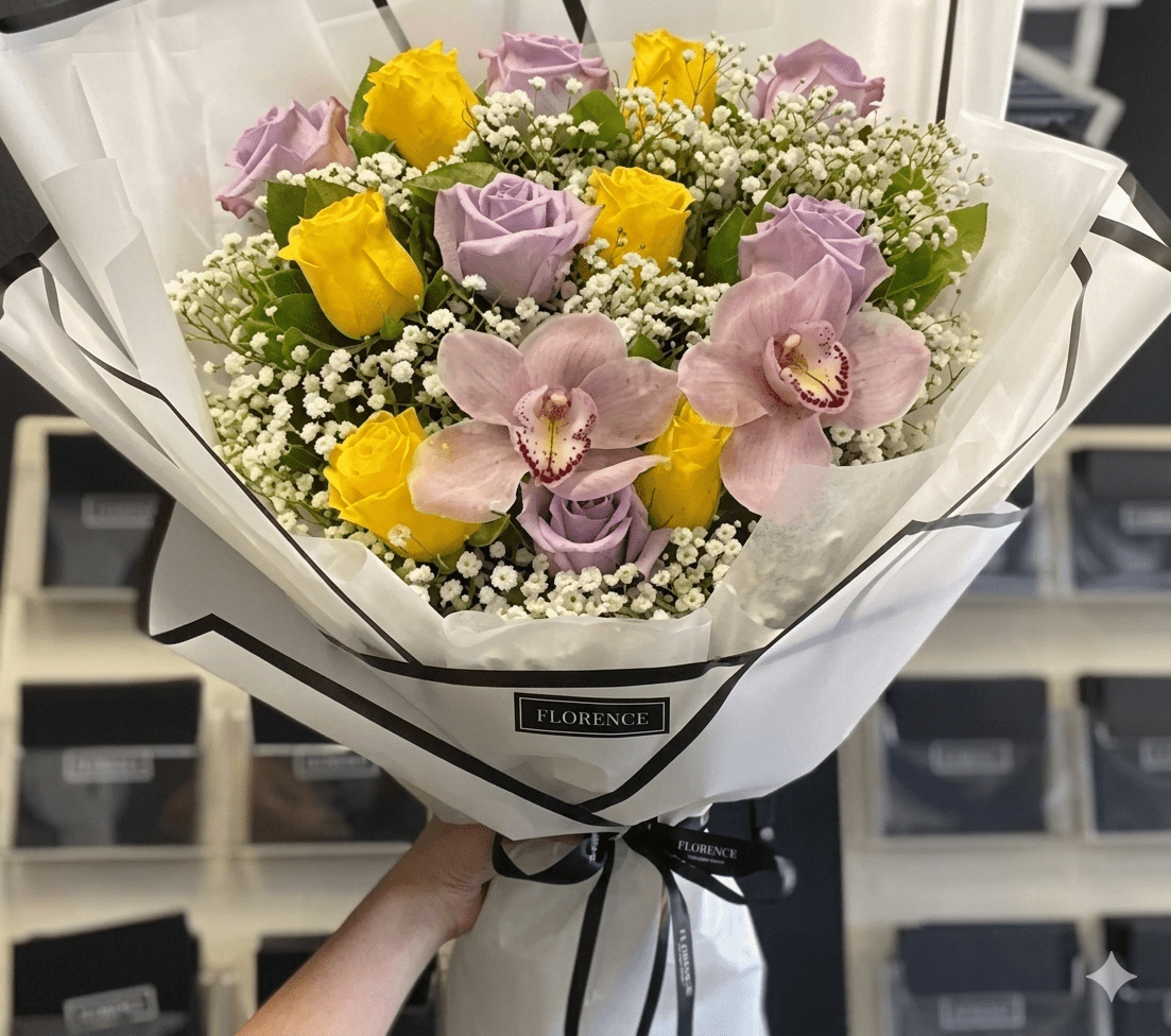Yellow Lavender Roses - Deluxe Wrap