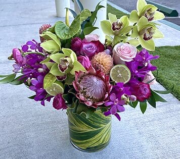 Flower arrangment made in Westminster, CA, Orange County, by Bolsa Florist, product is called Aloha! - Vase